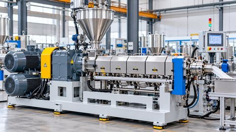 Explore Parallel Twin Screw Extruders With Material Mixing and Industrial Processing Details